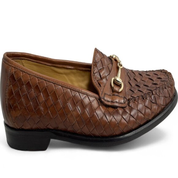 Cole Haan Brown Basket Weave Loafer Leather Dress Shoes Men's 9.5 M - Picture 4 of 11